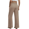 thumbnail image 4 of Dwellite Wide Leg Pants for Women Flowy Palazzo Drawstring Elastic Waist Trousers with Pockets Summer Beach Vacation Light Brown 2XL, 4 of 4