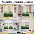 thumbnail image 6 of Green Beige Ombre Kitchen Curtains Short 54 Inch Length, Minimalist Ocean Waves Linen Grommet Top Bedroom Living Room Curtains, Light Filtering Cafe Curtain Drapes 2 Panels Set 84''x54'', 6 of 9
