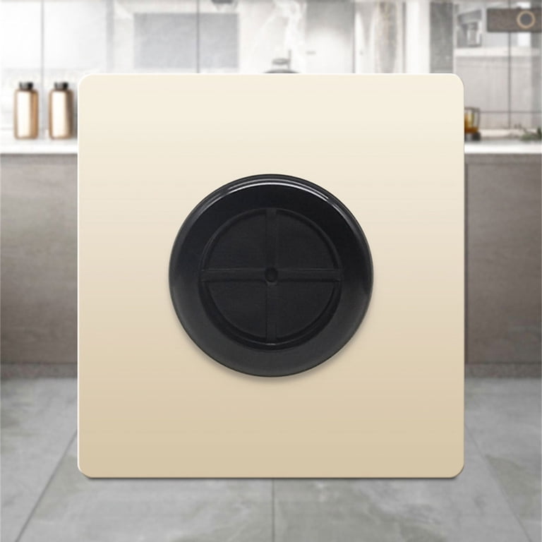 2-Pack Blank Cover Wall Plate – 90mm (3.54″) Screwless Round Plastic Self-Adhesive Cover, Black, Durable Smooth Finish, For Holes In Wall Ceiling Furniture