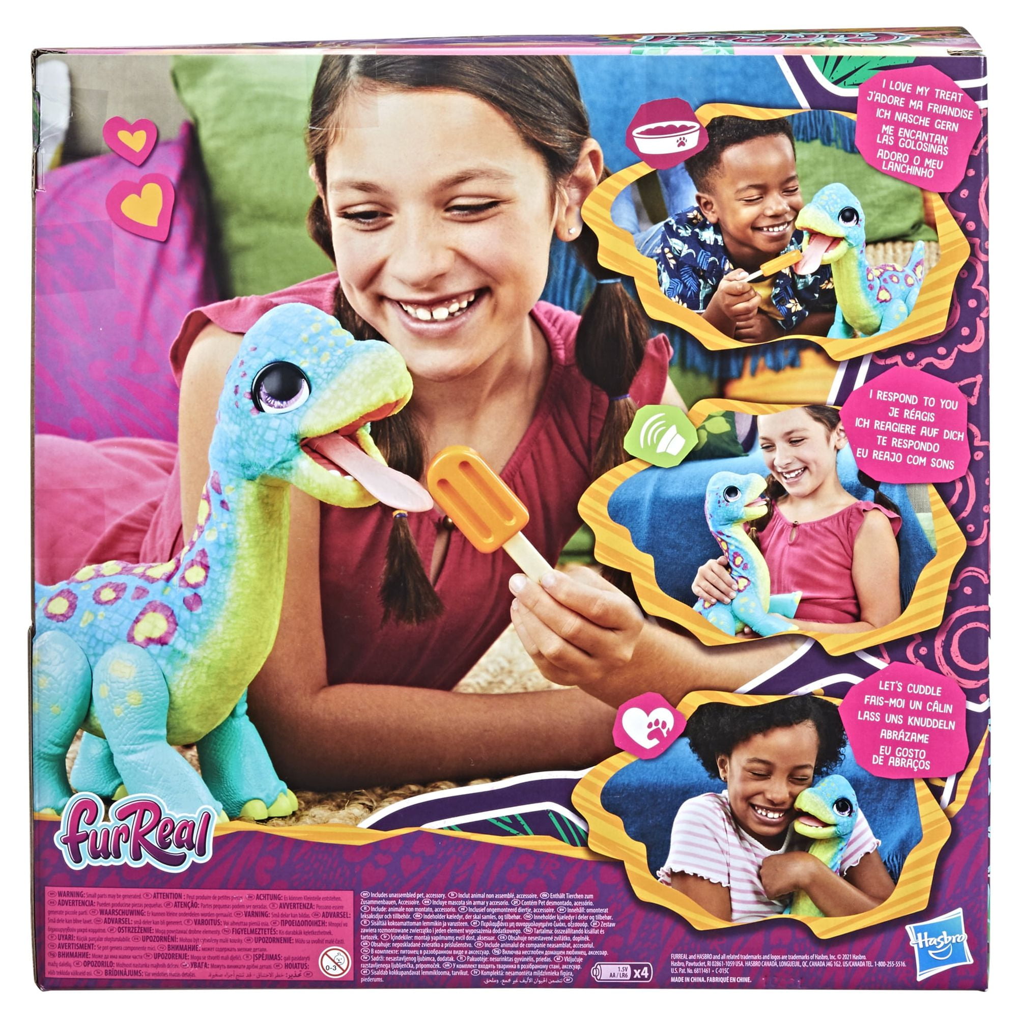 FurReal Snackin' Sally's Ice Cream Party Electronic Pet with 40+ Sounds and  Reactions, Plus Walkalots Dinosaur; 5 Accessories; Ages 4 and Up (