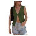 thumbnail image 5 of V-neck Women's Summer Basic Vest Crochet Knit Vest SSweater Sleeveless Vest Top, 5 of 6