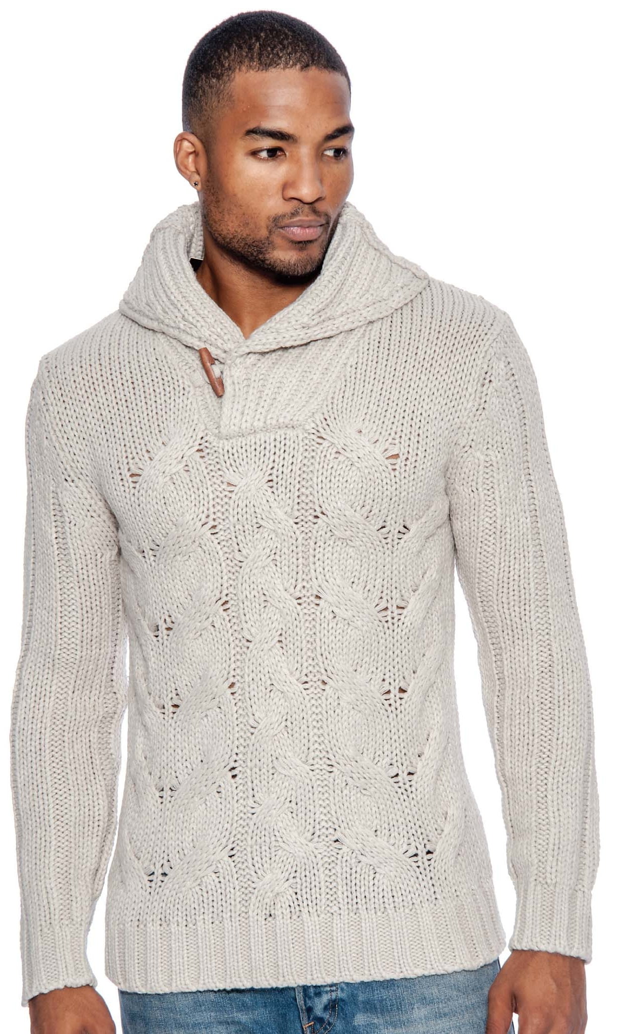 True Rock Men's Cable Knit Toggle 