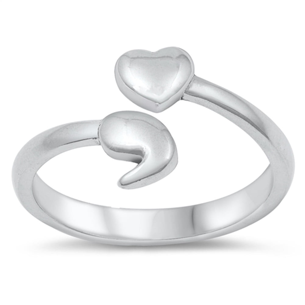 Satin bell Silver ring adjustable