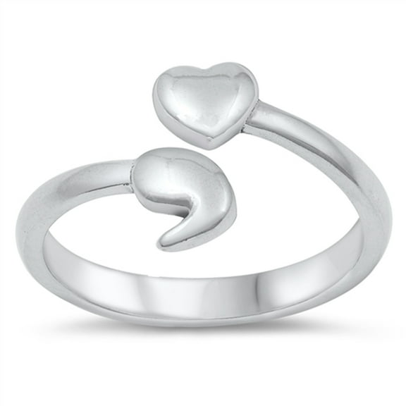 My Story Mental Health Project Heart Ring 925 Sterling Silver Semicolon Jewelry Female Male Size 8
