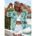 thumbnail image 3 of SweatyRocks Women's Short Sleeve Cute Print Button Down Shirt Tops, 3 of 13