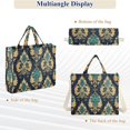 thumbnail image 6 of FORMRS Womens Corduroy Tote Bag Crossbody Shoulder Handbag with Pocket, Green Peacock Pattern, 6 of 7