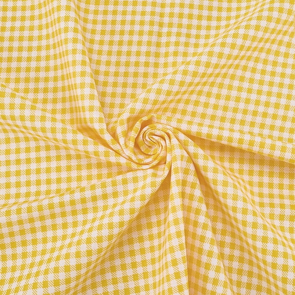 Checkered Cotton Fabric Yellow Gingham Fabric 62.9x39.3 Inch Plaid Crafts Fabrics Tartan Pattern Sewing Fabrics