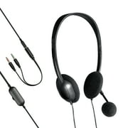 onn. 3.5 mm PC Stereo Headset with Built-in Microphone, Black