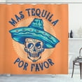 thumbnail image 1 of Ambesonne Alcohol Shower Curtain, Skull Sombrero Tequila, 69"Wx70"L, Multicolor, 1 of 3