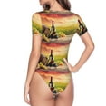 thumbnail image 4 of Easygdp Red Wine Glasses Women'S Waist-Cinching Short-Sleeved Onesie, Olastic Onesiet,Snaps At Bottom,Easy To Put On And Take Off - Xx-Large, 4 of 9