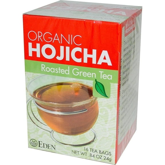 Eden Foods Organic Roasted Green Tea Hojicha -- 16 Tea Bags Pack of 3