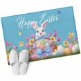 thumbnail image 2 of Blue Easter 2'x3' Washable Rug, Spring Rabbit Colorful Eggs Tulip Butterfly Non-Slip Soft Doormat Area Rugs for Entrance Bathroom Bedsides, Carpet for Kitchen Bedroom, Entryway Floor Mat, 2 of 9