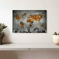 thumbnail image 2 of Elephant Stock Colorful World Map Masterpiece I Wall Art - Horizontal Canvas Wall Art - Living Room Wall Decor - Map Canvas - Brown And Gray Decor - 12" x 8", 2 of 8