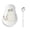 Scottish Fold Cat, variant on QIAOIDEA Grey Cat Ceramic Spoon Rest and Coaster Set - Hand-Painted Kitten Figurine with Matching Spoon for Coffee Bar, Kitchen Counter