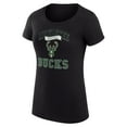 thumbnail image 2 of Women's G-III 4Her by Carl Banks Black Milwaukee Bucks Super-Slim Fit Lightweight Team Logo T-Shirt, 2 of 3