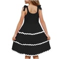 thumbnail image 4 of Ashyfjp Summer Dresses for Girls Casual Solid-Color Sleeveless Round-Neck Camisole Dress with Ruffle and Wave-Patterned, Size 3-13, 4 of 9