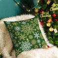 thumbnail image 6 of Pack of 2 Christmas Cozy Fleece Snowflakes Both Sides Throw Pillow Cases Cushion Covers for Couch Bed Sofa Christmas Green, 6 of 7