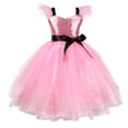 thumbnail image 2 of LYHaoo Girls Tutu Party Dress Elegant Puffy Sleeve Formal Gown For Toddler Kids Outfit，Princess Casual Dresses Sizes 11-12 Years Pink, 2 of 7