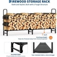 thumbnail image 3 of Bingirl 8Ft Outdoor Indoor Firewood Rack Holder Black, 3 of 7