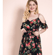 thumbnail image 3 of Milumia Mujer Tallas Grandes Cintura Alta Boho Floral Hombro Frío Split Maxi Vestido Zhivalor WMZL-1567-6, 3 of 8