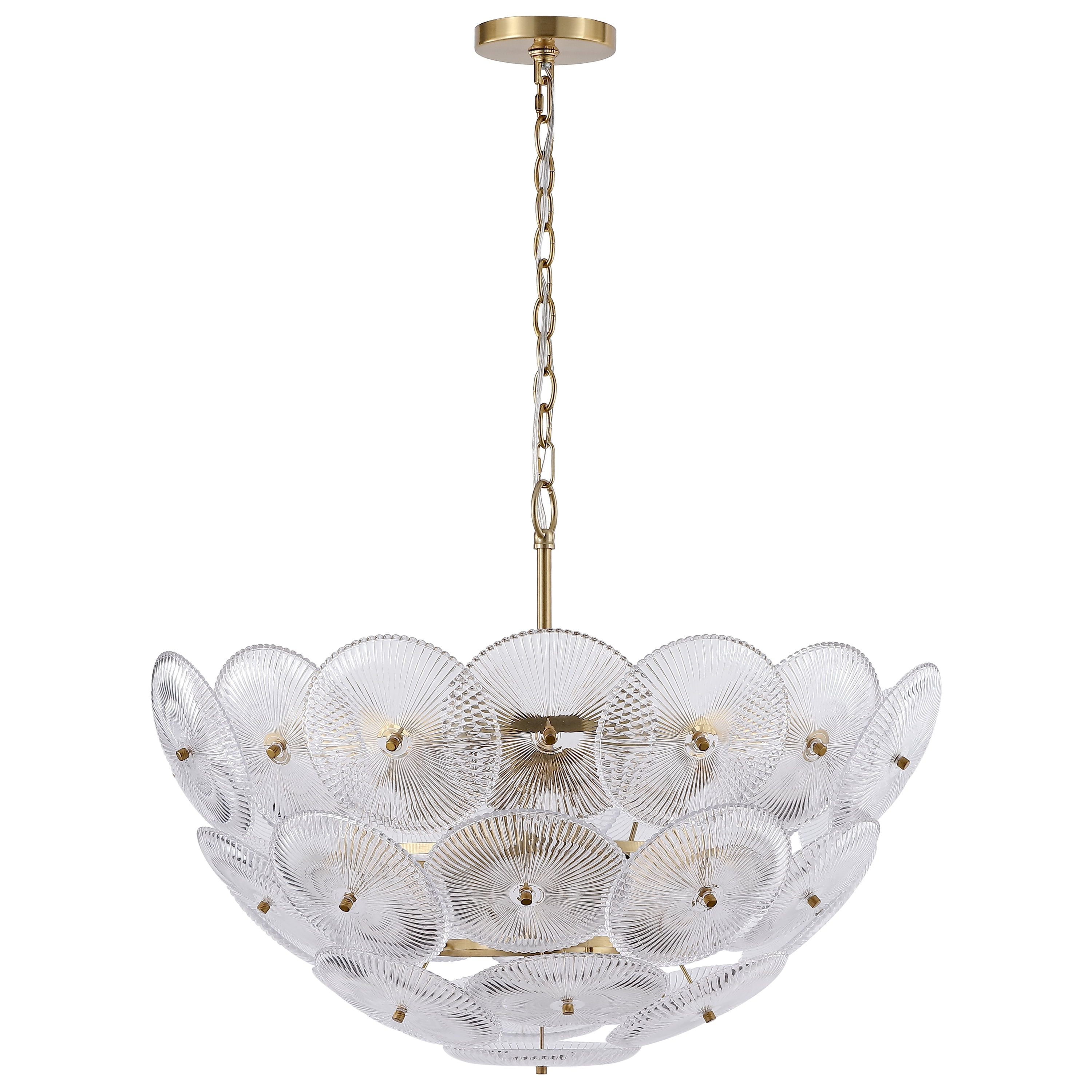 Safavieh Counture Alberta Glass and Metal Chandelier, Clear/Gold