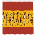 thumbnail image 3 of Ambesonne African Shower Curtain, Dancing People, 69"Wx84"L, Dark Orange Yellow Black, 3 of 3