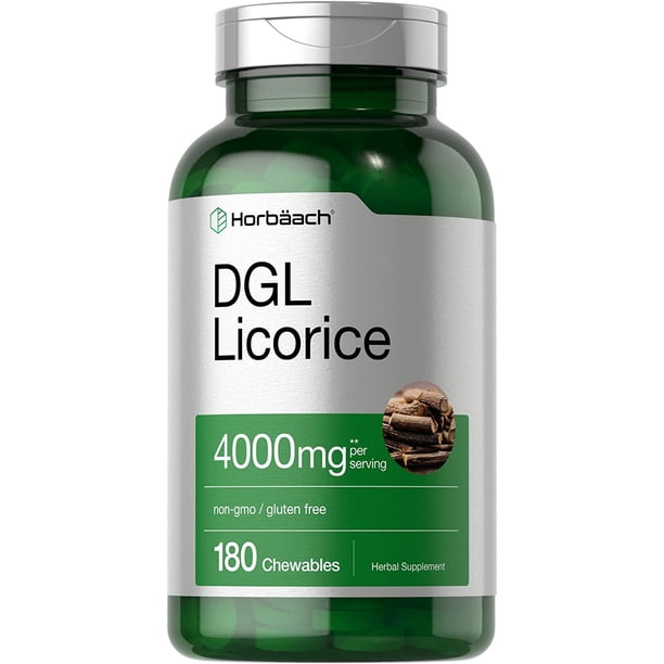 DGL Licorice Extract | 4000 mg | 180 Chewable Tablets | Vegetarian | by ...