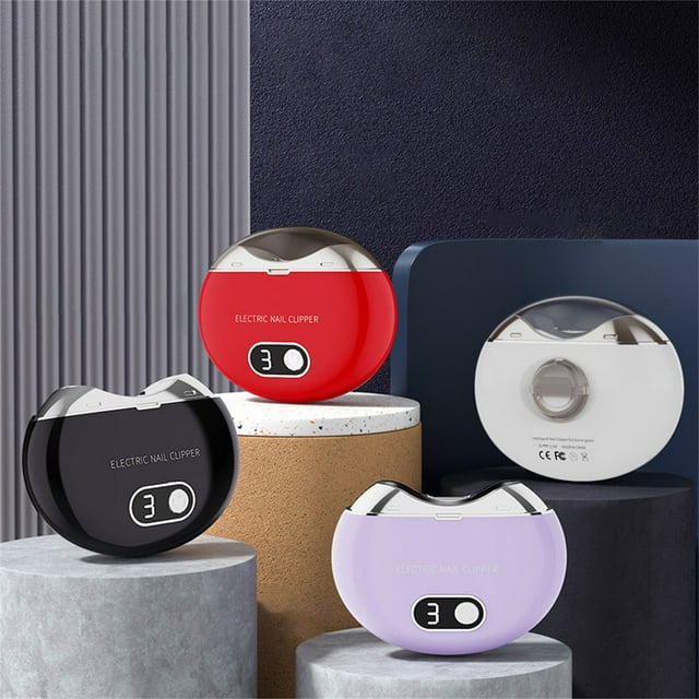 Fiudx Cortaúñas Automático, Pantalla Digital de 3 Velocidades, Recargable, Silencioso, Luz Led Ultravioleta, Fácil de Limpiar, Ideal para Viajes, 89 X 75 X 35 Mm.