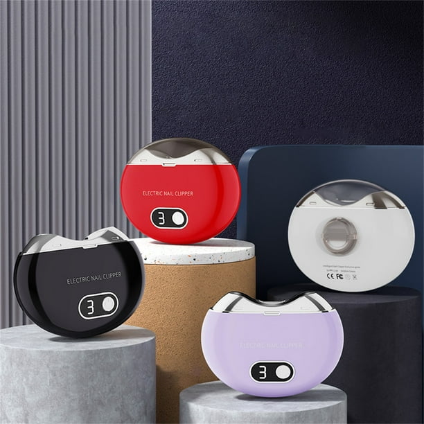 XWSHYW Herramientas para El Hogar Cortauñas y Lima Automáticas En Lámpara Ultravioleta y 3 Velocidades de Almacenamiento de Uñas Pantalla Digital Cortauñas Recargable