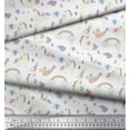 thumbnail image 3 of Soimoi White Cotton Cambric Fabric Rainbow & Unicorn Animal Print Fabric by the Yard 56 Inch Wide, 3 of 3
