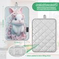 thumbnail image 3 of Two Pieces Of Square Heat Insulation Pad Oven Mitts 7x9.8 Inch Oven Microwave Kitchen Cooking Baking Pink Rabbit, 3 of 7