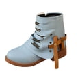thumbnail image 2 of Women's Boots Plus Size Stretch Knit Mid-Calf Boots Round Toe Side Zipper Low Block Heel Soft Padded Insole Versatile Casual Fashion Outdoor Daily Wear, 2 of 9