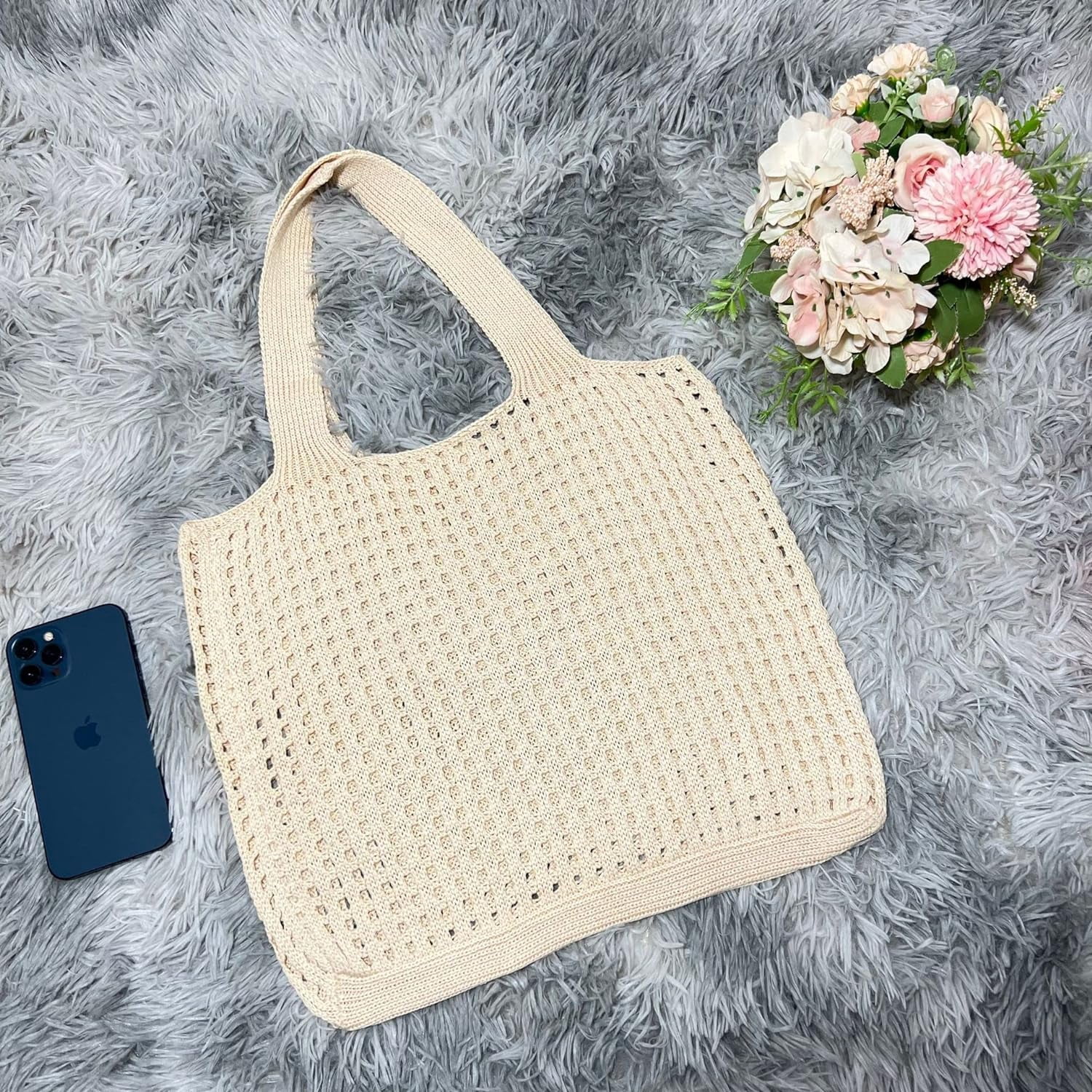 Kukuzhu Y2k Aesthetic Tote Bag Aesthetic Y2k Bag Crochet Tote Bag Aesthetic Tote Bags Aesthetic Y2k Purse