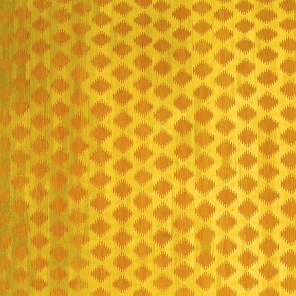 Ahgly Company Machine Washable Indoor Square Abstract Yellow Contemporary Area Rugs, 8' Square