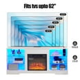 TV Stand Electric Fireplace TV Stand with Glass Shelves, 3D Fireplace
