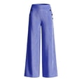thumbnail image 7 of KIHOUT Womens Striped Waist Wide Leg Pants High Rise Elastic Back Casual Loose Fit Straight Leg Trousers with Pockets Daily Wear, 7 of 7