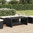 thumbnail image 1 of vidaXL Coffee Table Black 100x50x40 cm Poly Rattan, 1 of 4
