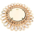 thumbnail image 4 of DENEST Wall-Mounted Wood Rattan Mirror with Non-Marking Nails 15.75''x15.75'', 4 of 7