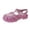 Pink, variant on Girls Jelly Shoes Closed Toe Soft Sole Adjustable Strap Summer Glitter Princess Beach Sandals