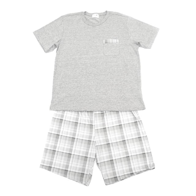 Pijama George Talla G Print Cuadros Gris 2 Piezas