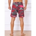 thumbnail image 5 of DARING DIVA Men's Summer Drawstring Color Block Beach Shorts 36 Dark Red, 5 of 6