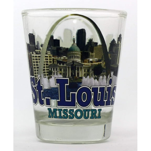 St. Louis Missouri Clear Collage Emblem Shot Glass