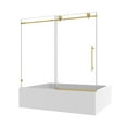 thumbnail image 2 of Brushed Gold Frameless Shower Door with 70MM 304 Stainless Steel Pulleys, Adjustable Soft-Close, Nano Easy-Clean & Explosion-Proof Film | Fits 55-60.8" Spaces, 2 of 7