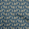 thumbnail image 1 of oneOone Viscose Chiffon Medium Blue Fabric Tribal Craft Projects Decor Fabric Printed By The Yard 42 Inch Wide, 1 of 5