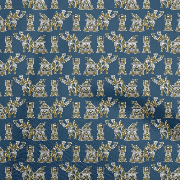 oneOone Viscose Chiffon Medium Blue Fabric Tribal Craft Projects Decor Fabric Printed By The Yard 42 Inch Wide