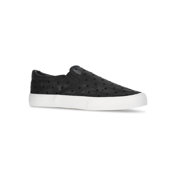 No Boundaries Women's Canvas Slip On Sneakers, Wide Width Available