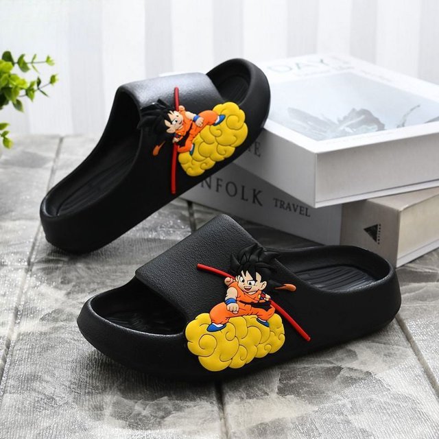 Dragon Ball Goku Children‘s New Cool Creative Personalized Anime Cartoon Pattern Indoor Anti-Slip Lightweight Soft Soled Sandals LS