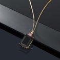 thumbnail image 4 of Gem Stone King 18K Yellow Gold Plated Silver Black Onyx and Pink Lab Grown Diamond Pendant Necklace for Women (15.33 Cttw, Emerald Cut 18X13MM, With 18 inch Silver Chain), 4 of 4