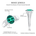 thumbnail image 6 of Lab Grown Emerald Solitaire Statement Ring with Diamond - 3 Carat - AAAA Grade, 925 Sterling Silver, US 4.00, 6 of 7