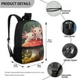 thumbnail image 3 of Yuyamidu Axolotl Backpack with Lunchbox Set for Girls 4 Piece Mushroom School Bags and Lunch Bag Middle School Book Bags 6th Grade Girls Bookbag with Lunch Box Pencil Box Water Bottle Pouch, 3 of 7